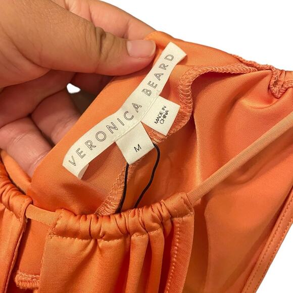 New Veronica Beard Kusumi Orange Keyhole Cutout Halter Neck Top Size Medium - Picture 4 of 9
